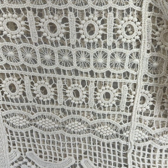 Liverpool Lace/Crochet Cardigan Size XL/1X Cream Beautiful Like New - Picture 7 of 11